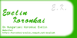 evelin koronkai business card